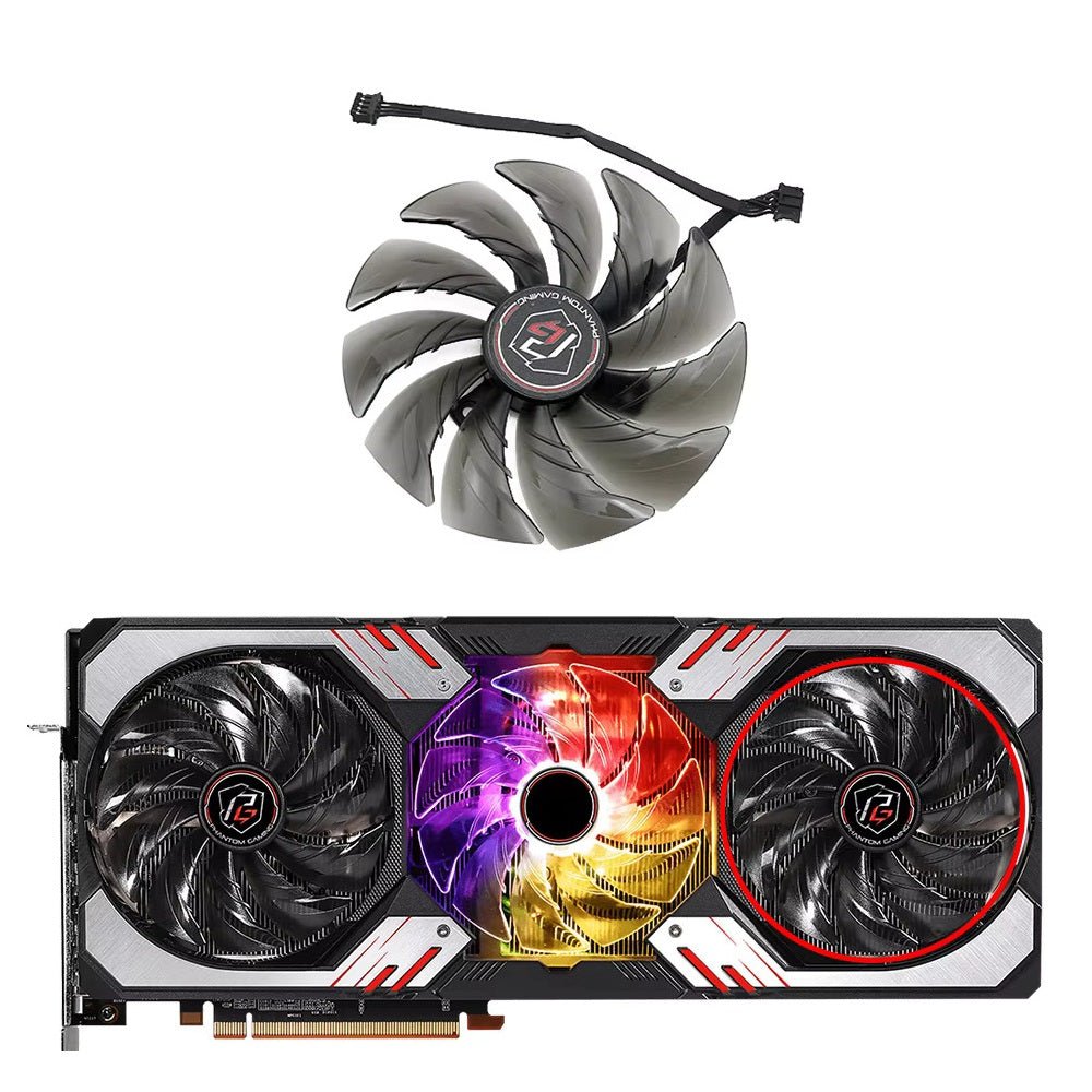 ASRock AMD Radeon RX 6800 XT, 6900 XT, 6950 XT Phantom Gaming D 16G OC GPU Fan