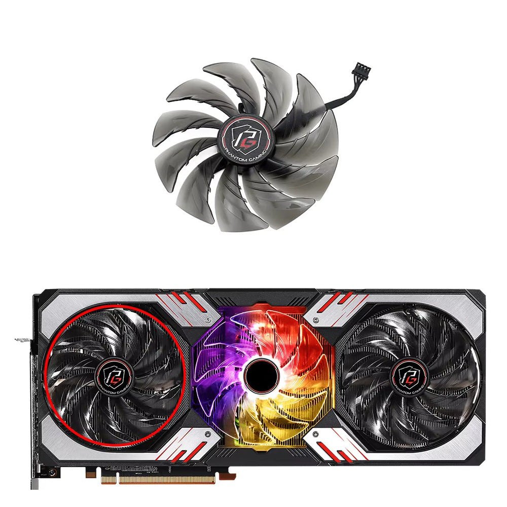 ASRock AMD Radeon RX 6800 XT, 6900 XT, 6950 XT Phantom Gaming D 16G OC GPU Fan