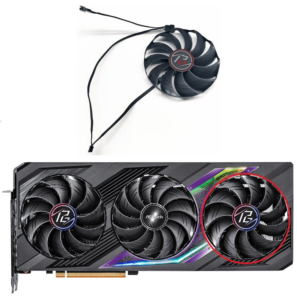 ASRock AMD Radeon RX 7700 XT, 7800 XT, 7900 XT, 7900 XTX Phantom Gaming Fan Replacement