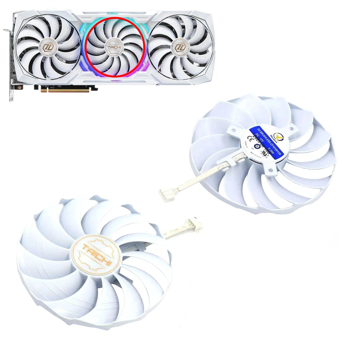 ASROCK AMD Radeon RX 7900 XTX TaiChi White GPU Fan Replacement