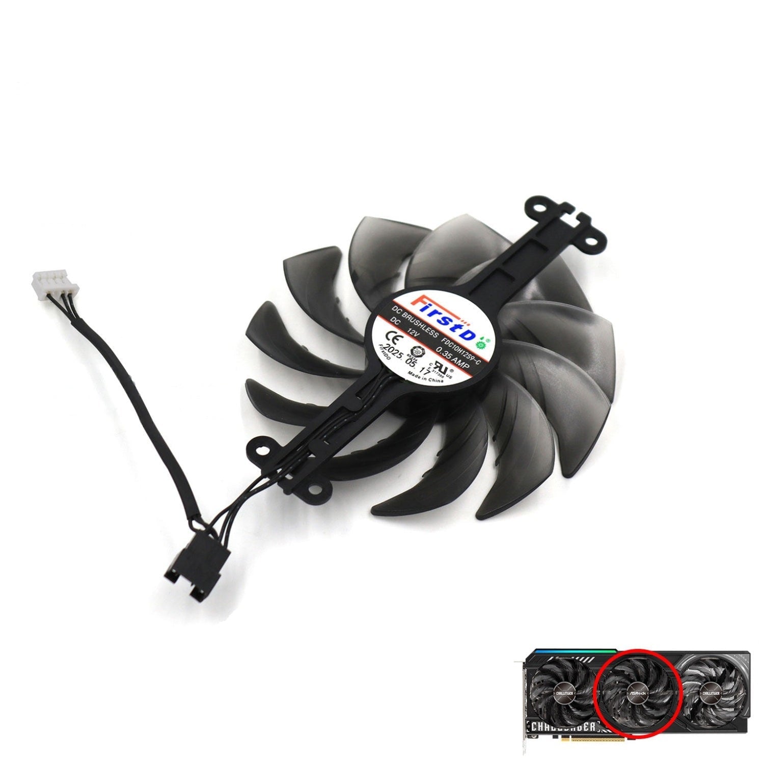 ASRock AMD Radeon RX 9070 XT Challenger Fan Replacement