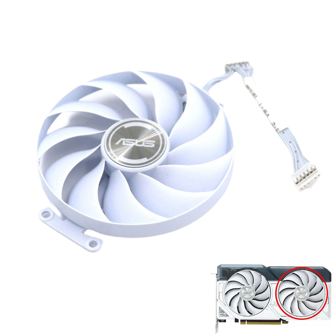 ASUS Dual GeForce RTX 4060, 4060 Ti White GPU Fan and Shroud Replacement