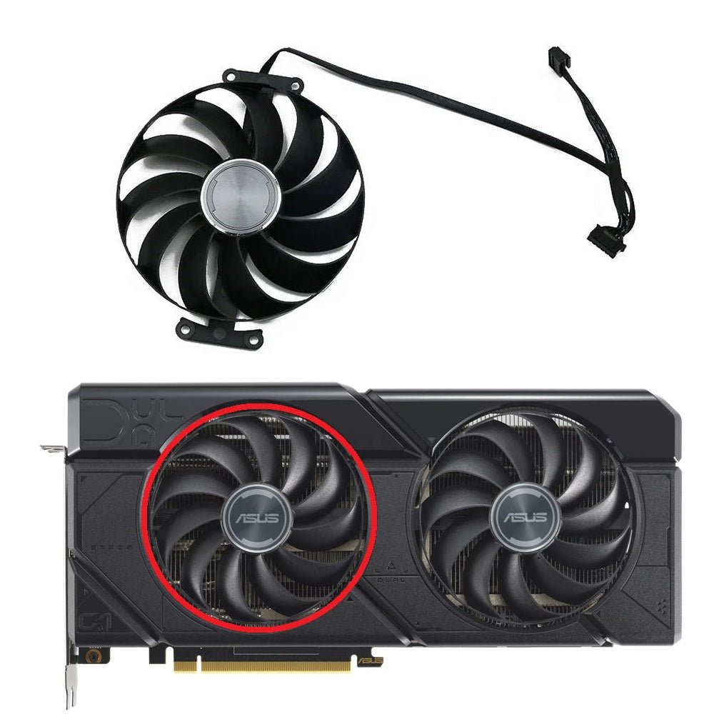 ASUS Dual GeForce RTX 7700 XT, 7800 XT, 7900 GRE OC GPU Fan Replacement