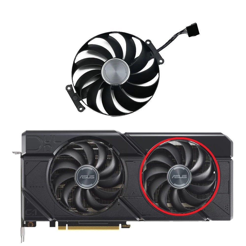 ASUS Dual GeForce RTX 7700 XT, 7800 XT, 7900 GRE OC GPU Fan Replacement