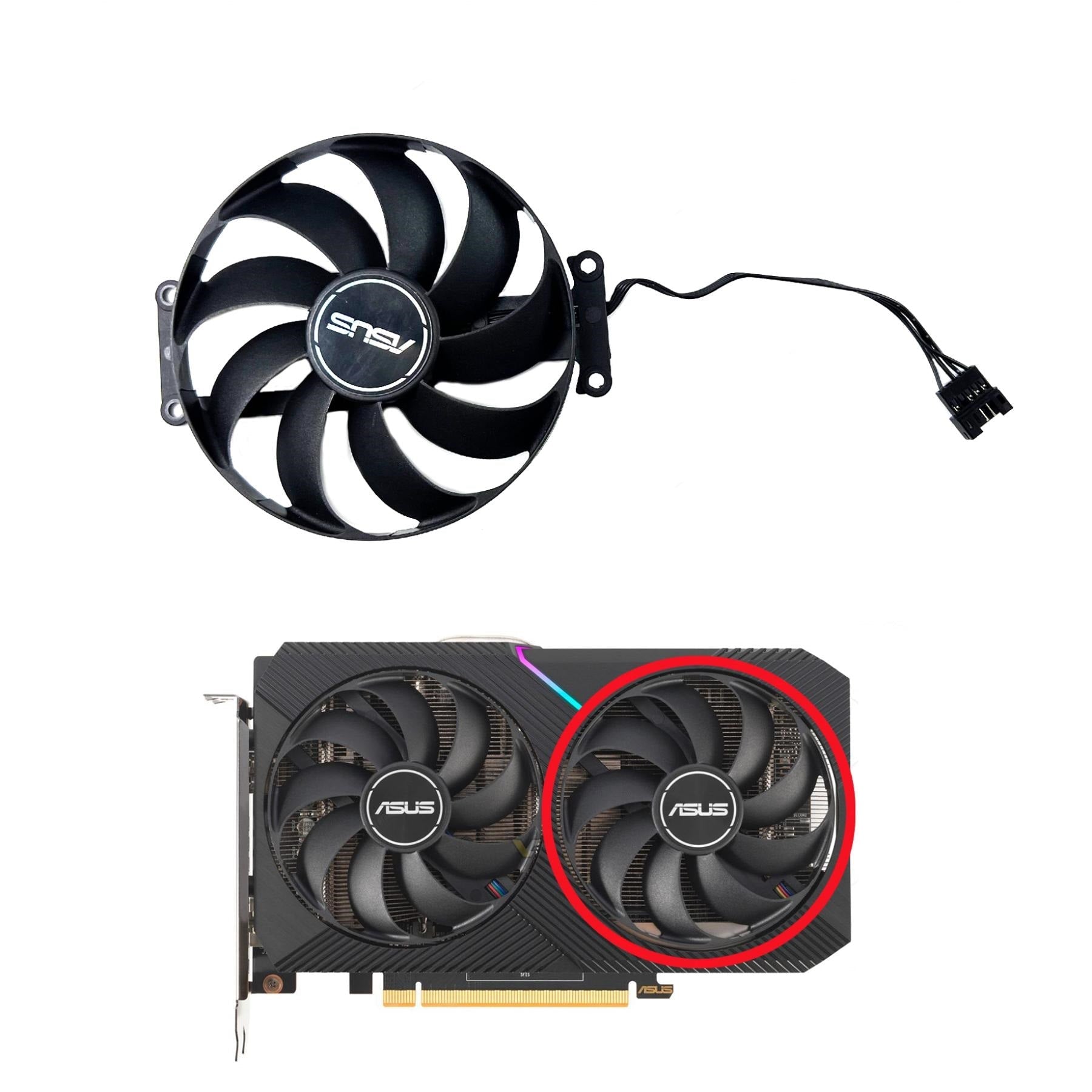 ASUS Dual Radeon RX 6400, 6500 XT GPU Fan Replacement