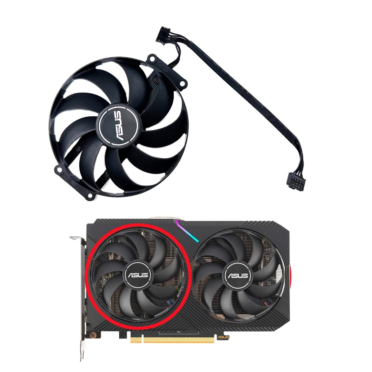 ASUS Dual Radeon RX 6400, 6500 XT GPU Fan Replacement