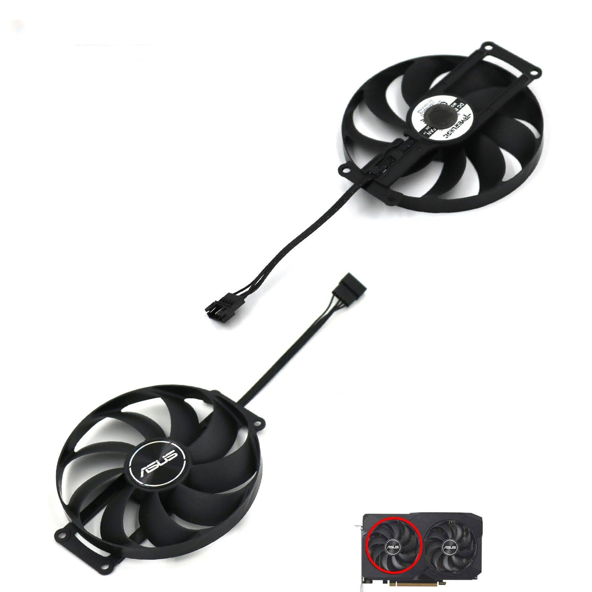 ASUS Dual Radeon RX 7600 V2 OC Edition GPU Fan Replacement