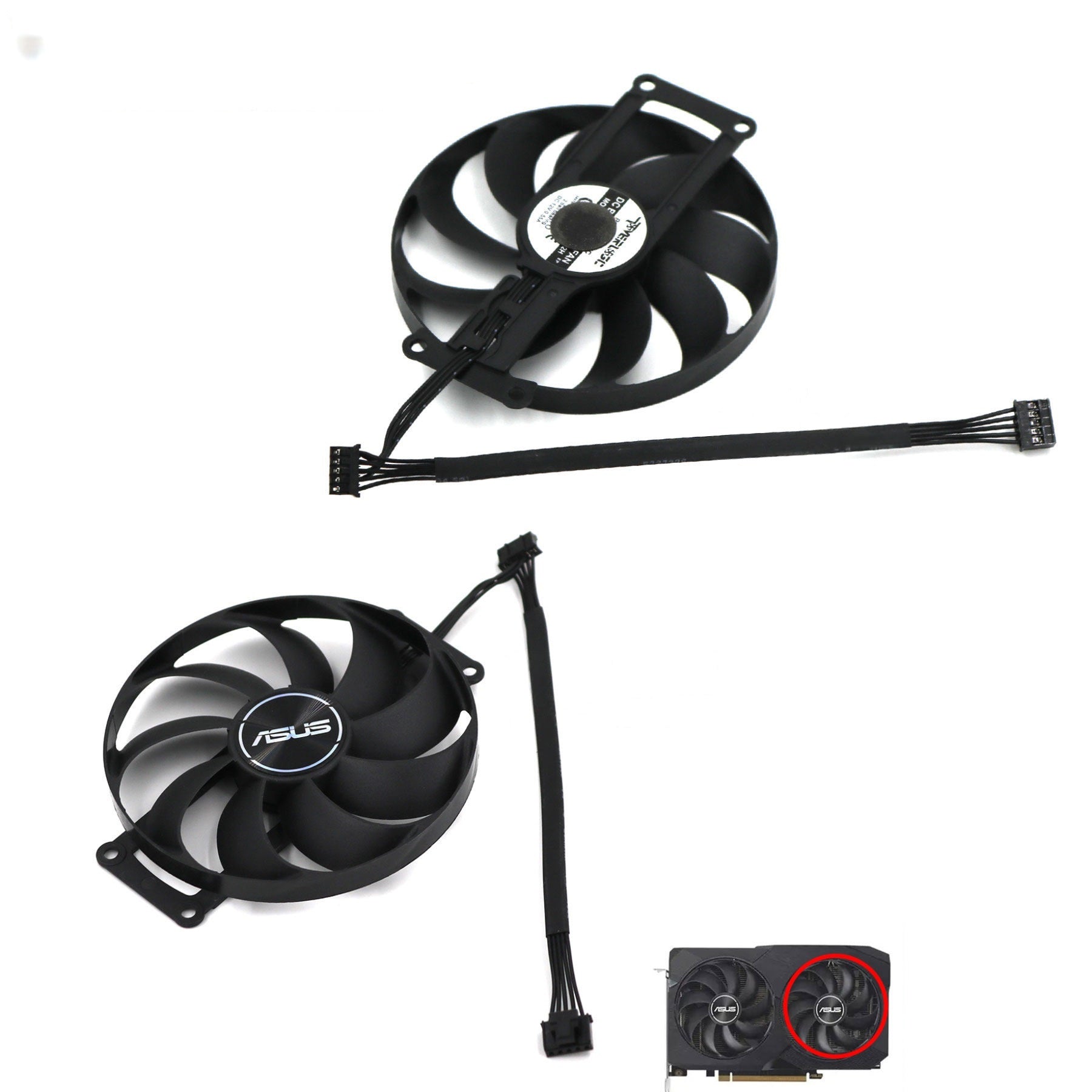 ASUS Dual Radeon RX 7600 V2 OC Edition GPU Fan Replacement