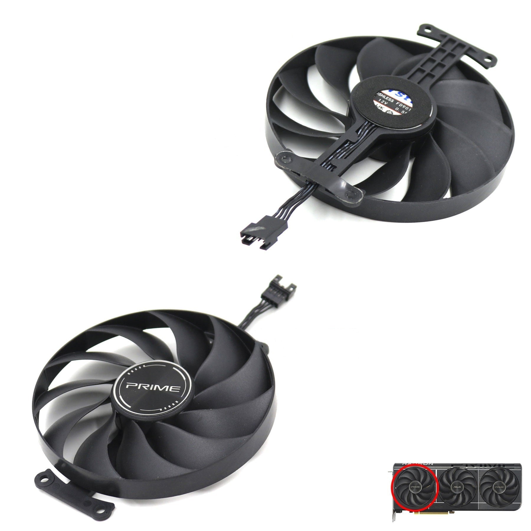 ASUS Prime Radeon RX 9060 XT GPU Fan and Shroud Replacement