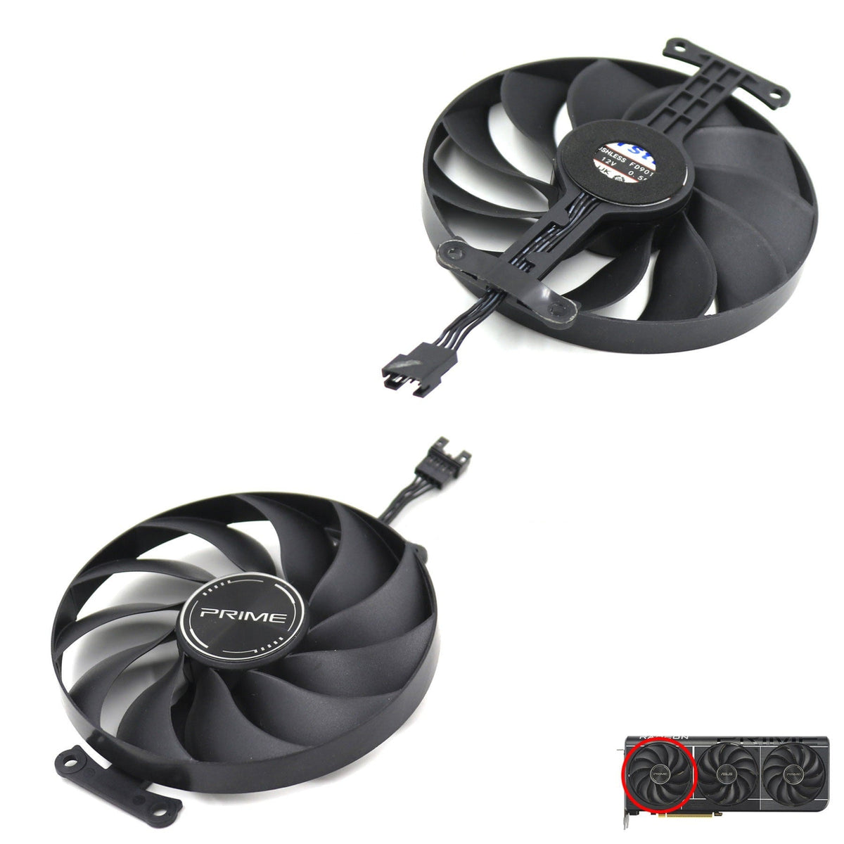 ASUS Prime Radeon RX 9060 XT GPU Fan and Shroud Replacement