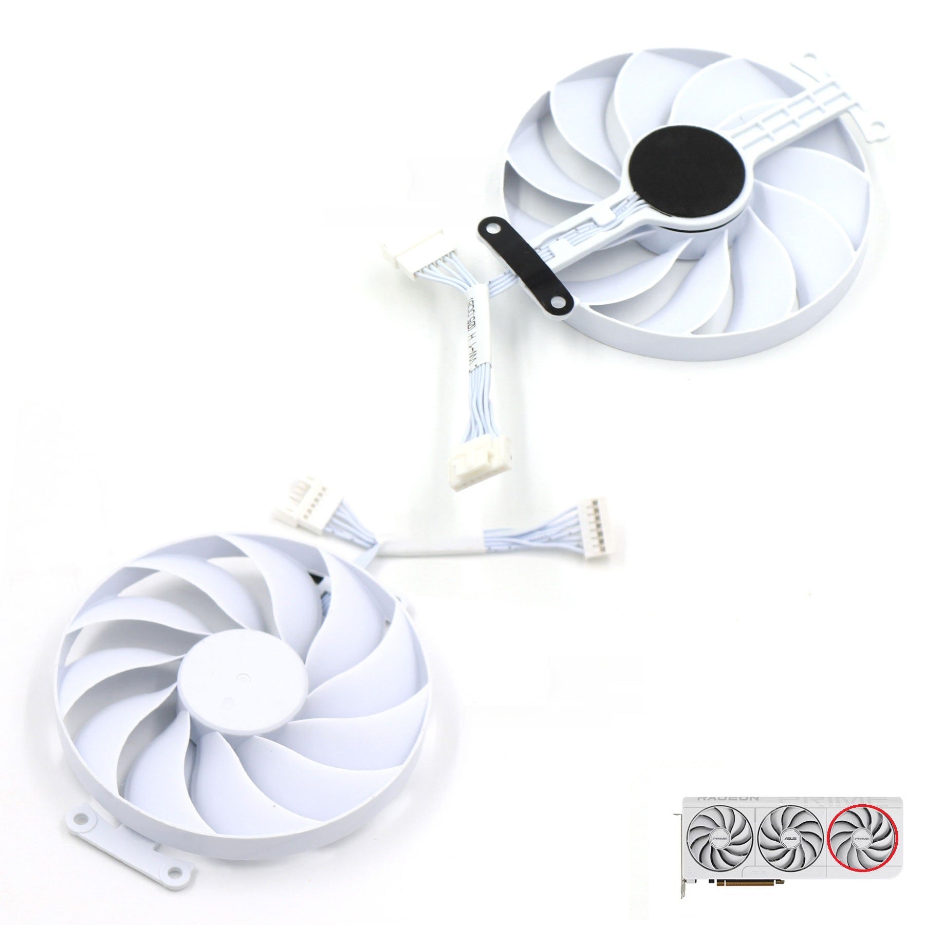 ASUS Prime Radeon RX 9070 XT White GPU Fan and Shroud Replacement