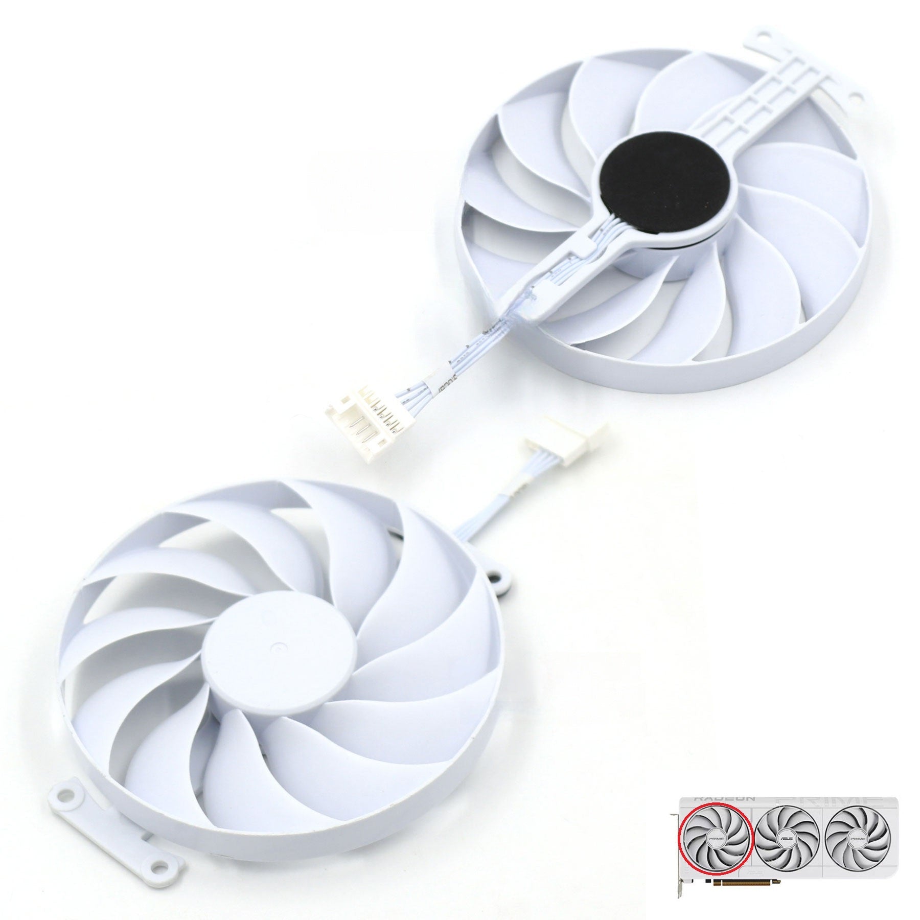 ASUS Prime Radeon RX 9070 XT White GPU Fan and Shroud Replacement