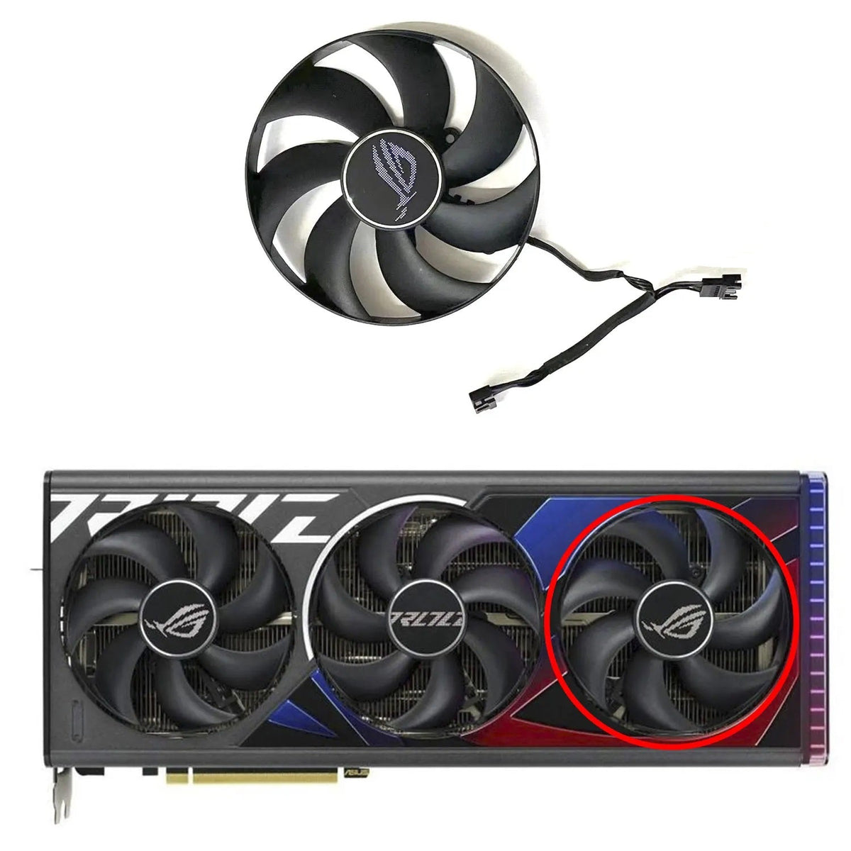 ASUS ROG STRIX GeForce RTX 4080, 4080 SUPER, 4090 GPU Fan Replacement
