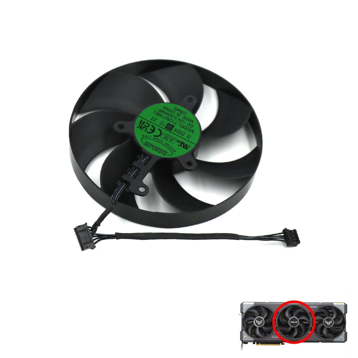 ASUS TUF Gaming GeForce RTX 5080, 5090 GDDR7 GPU Fan Replacement