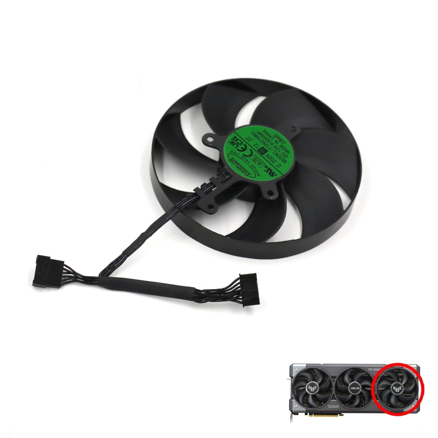 ASUS TUF Gaming GeForce RTX 5080, 5090 GDDR7 GPU Fan Replacement