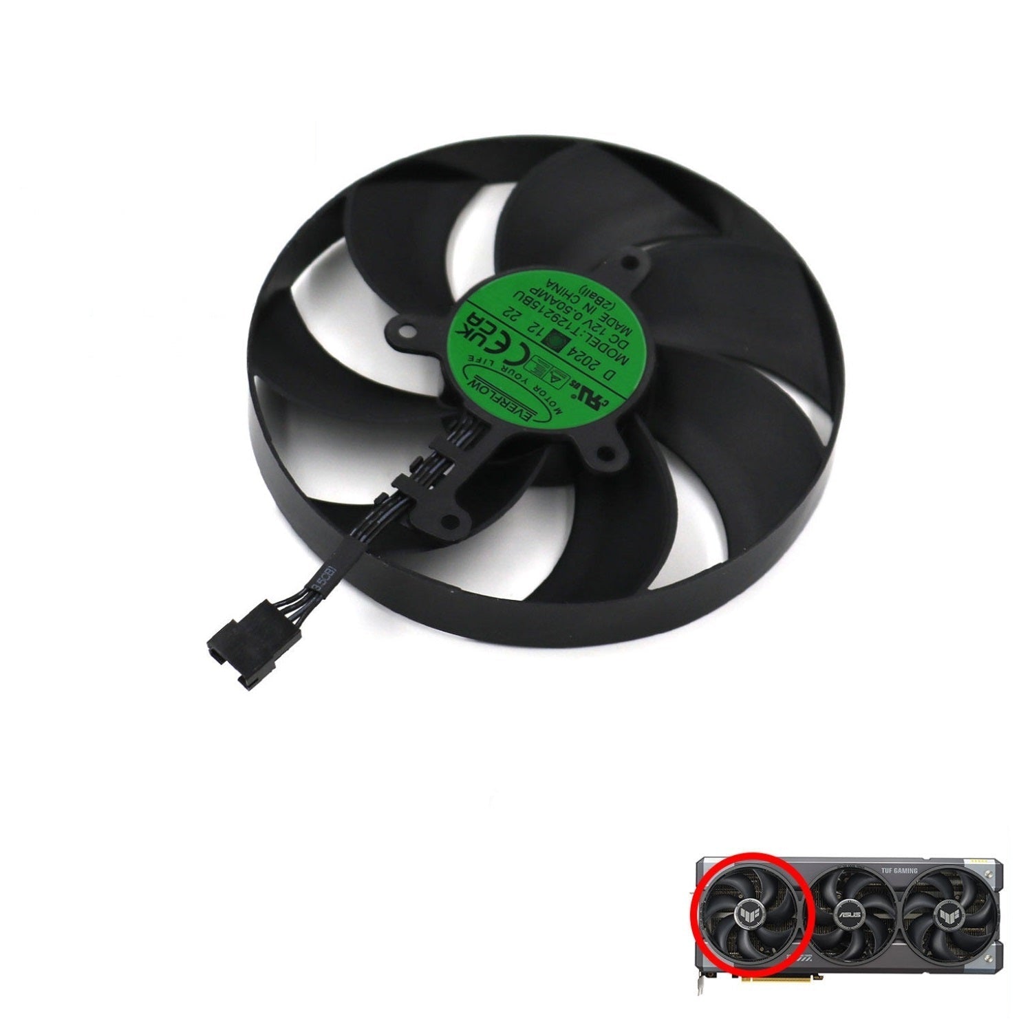 ASUS TUF Gaming GeForce RTX 5080, 5090 GDDR7 GPU Fan Replacement
