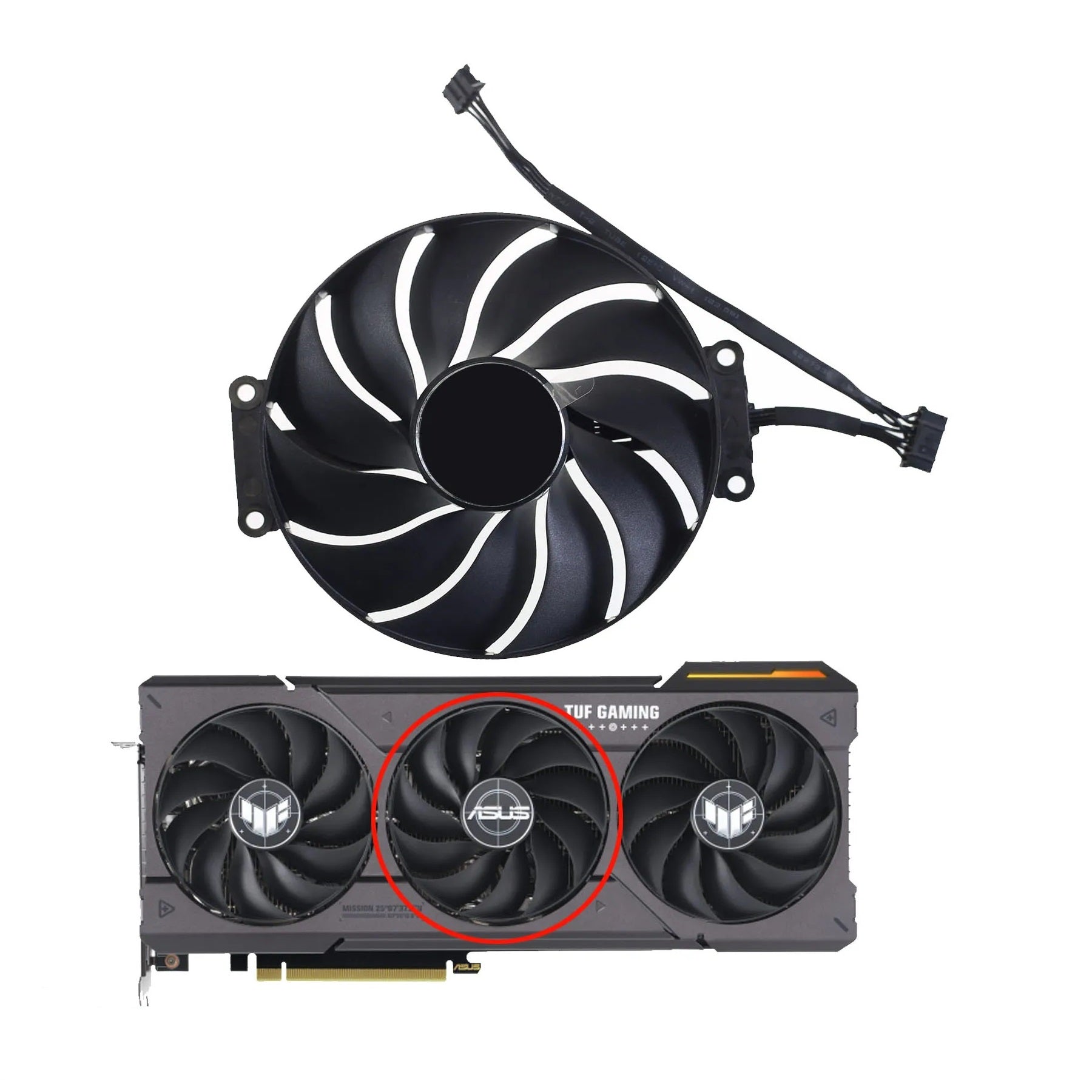 ASUS TUF Gaming RTX 4060, 4060Ti, 4070, 4070Ti SUPER GPU Fan Replacement