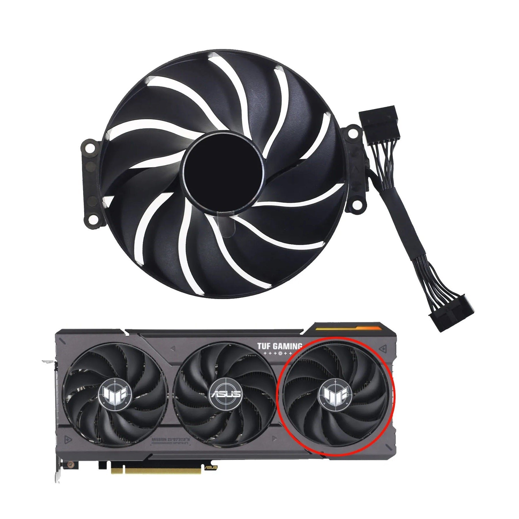 ASUS TUF Gaming RTX 4060, 4060Ti, 4070, 4070Ti SUPER GPU Fan Replacement