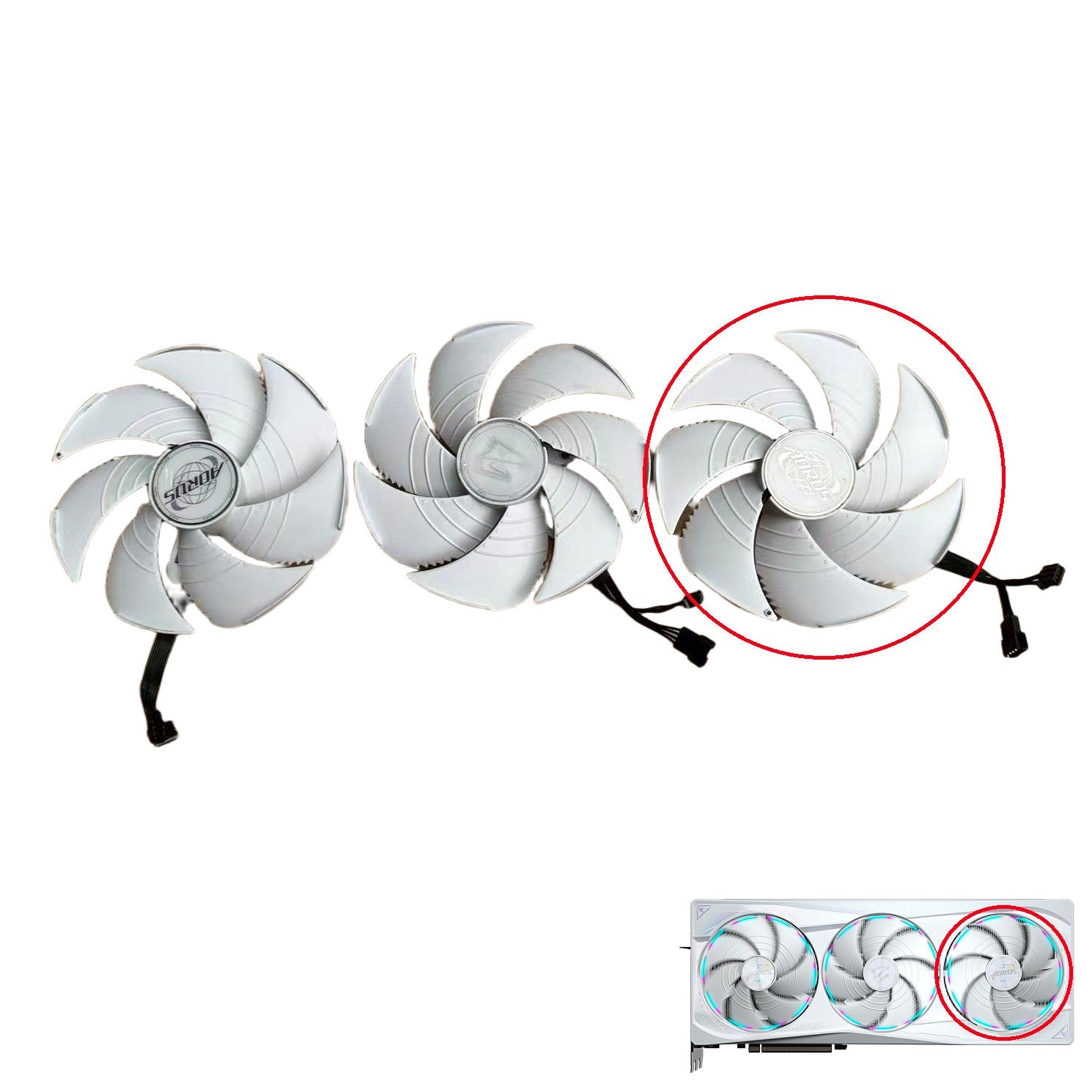 Gigabyte AORUS GeForce RTX 5080, 5090 MASTER, 5090 STEALTH ICE GPU Fan Replacement