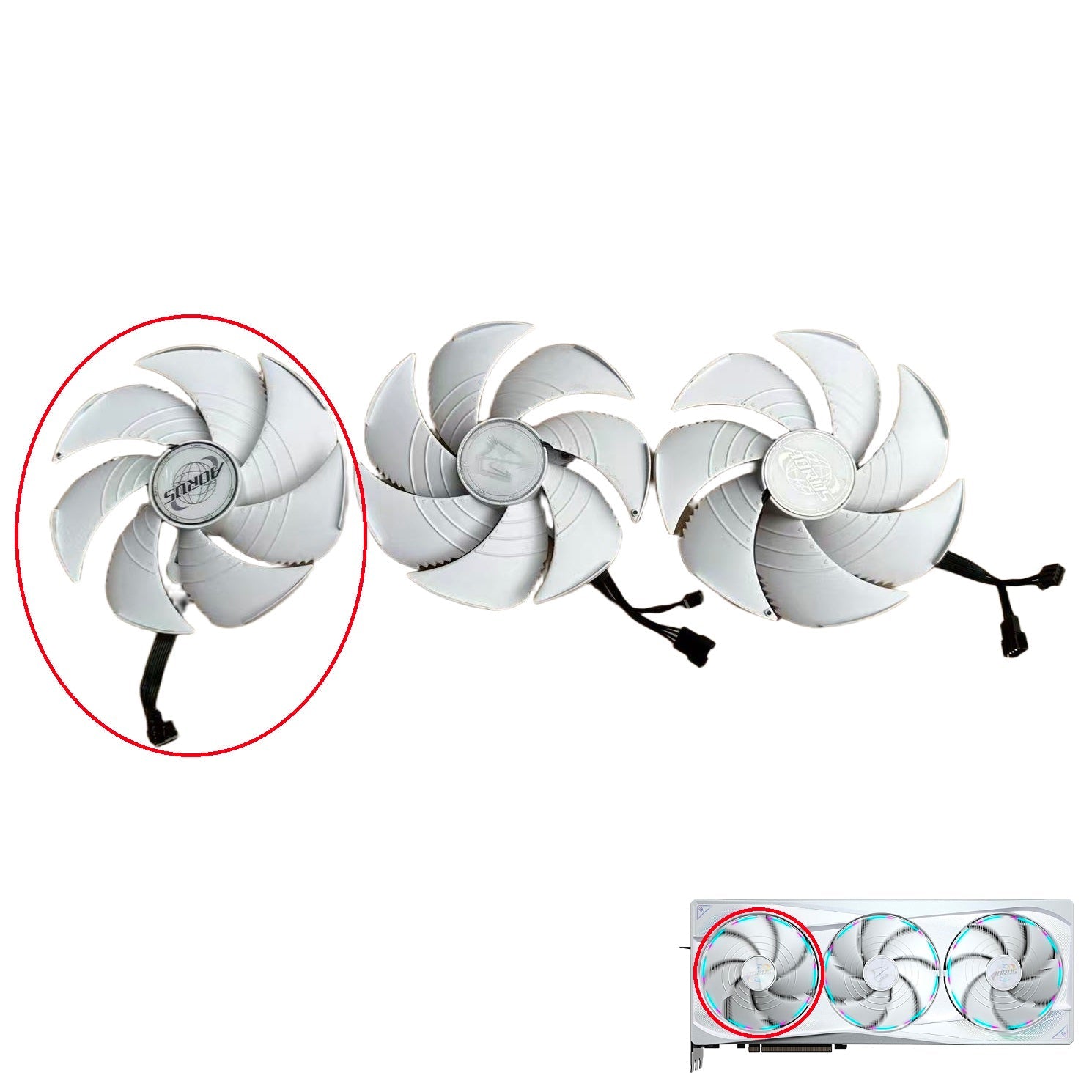 Gigabyte AORUS GeForce RTX 5080, 5090 MASTER, 5090 STEALTH ICE GPU Fan Replacement