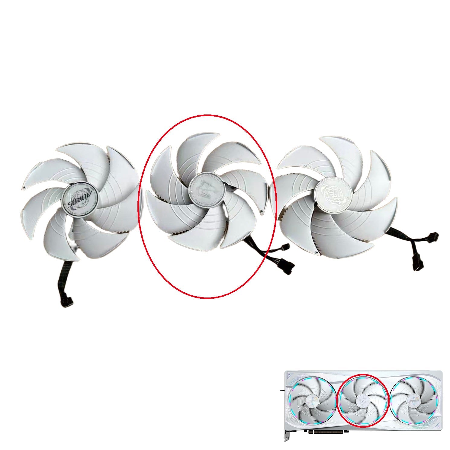 Gigabyte AORUS GeForce RTX 5080, 5090 MASTER, 5090 STEALTH ICE GPU Fan Replacement