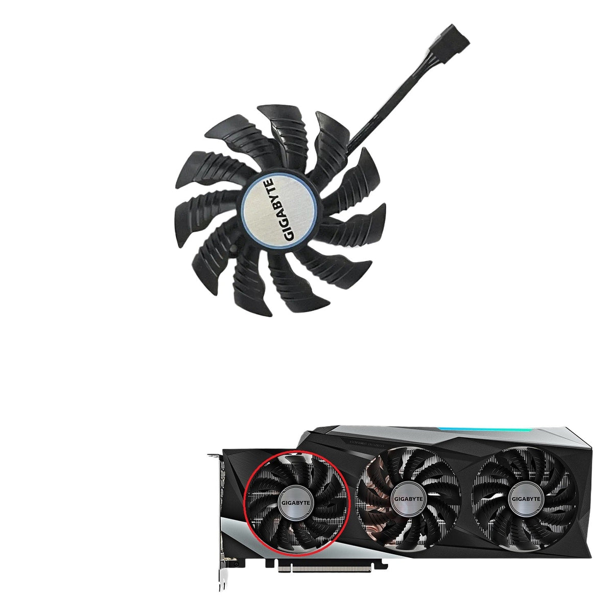 Gigabyte GeForce RTX 3070 Ti, 3080, 3080 Ti, 3090 GAMING Fan Replacement