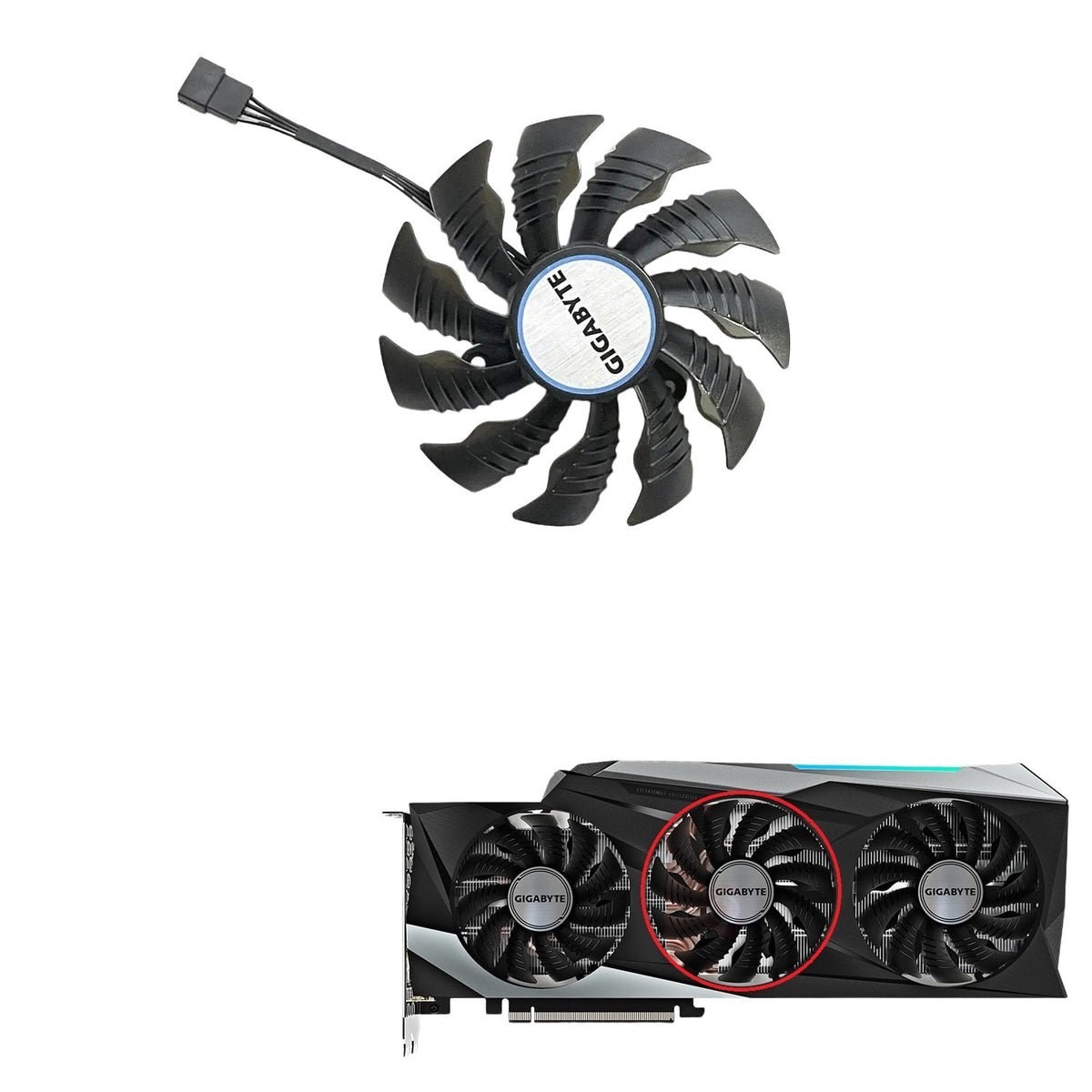 Gigabyte GeForce RTX 3070 Ti, 3080, 3080 Ti, 3090 GAMING Fan Replacement