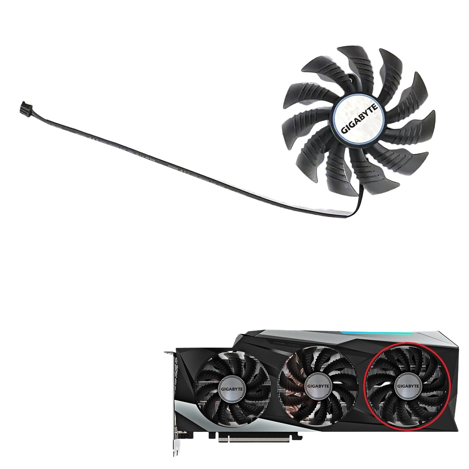 Gigabyte GeForce RTX 3070 Ti, 3080, 3080 Ti, 3090 GAMING Fan Replacement