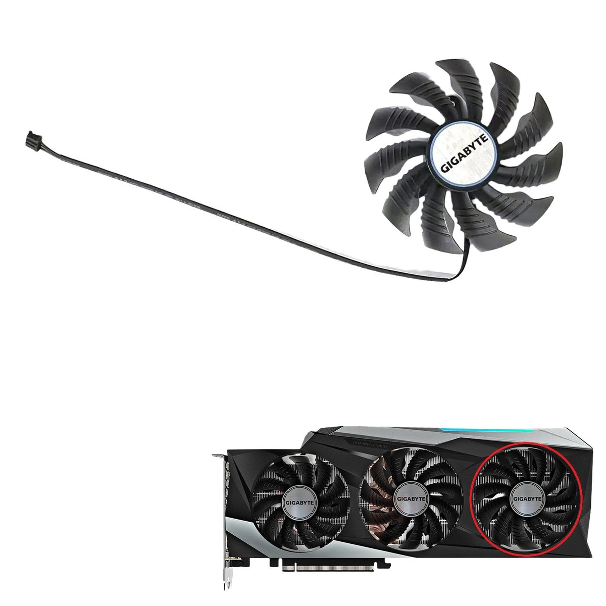 Gigabyte GeForce RTX 3070 Ti, 3080, 3080 Ti, 3090 GAMING Fan Replacement
