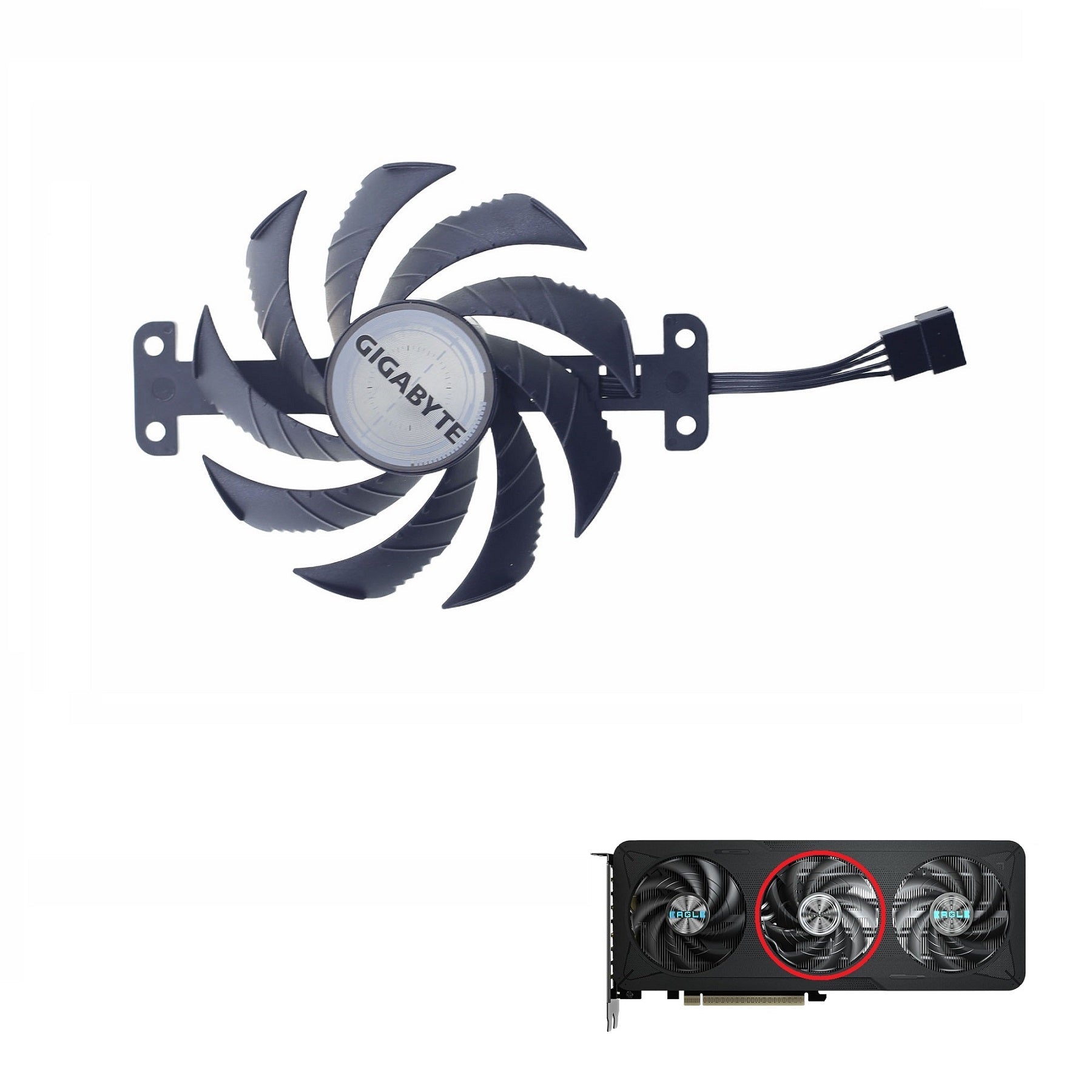Gigabyte GeForce RTX 5060, 5060 Ti EAGLE MAX OC GPU Fan Replacement