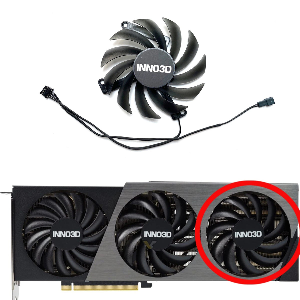 INNO3D GeForce RTX 4070, 4070 Ti X3 GPU Fan Replacement
