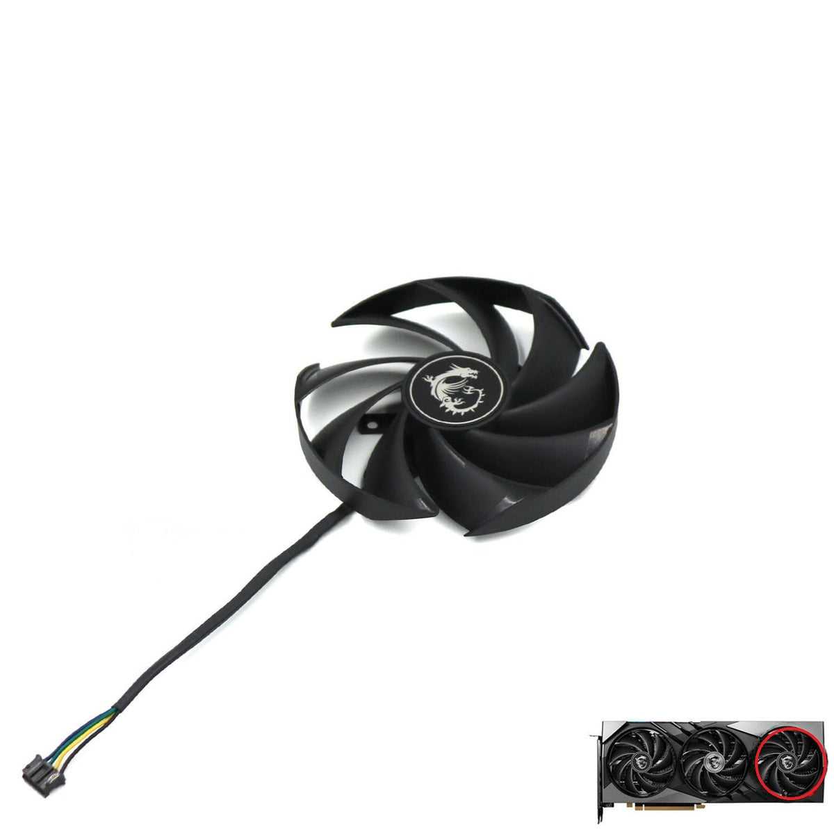 MSI GeForce RTX 4070, Gaming and Super Gaming X SLIM GPU Fan and Shroud Replacement