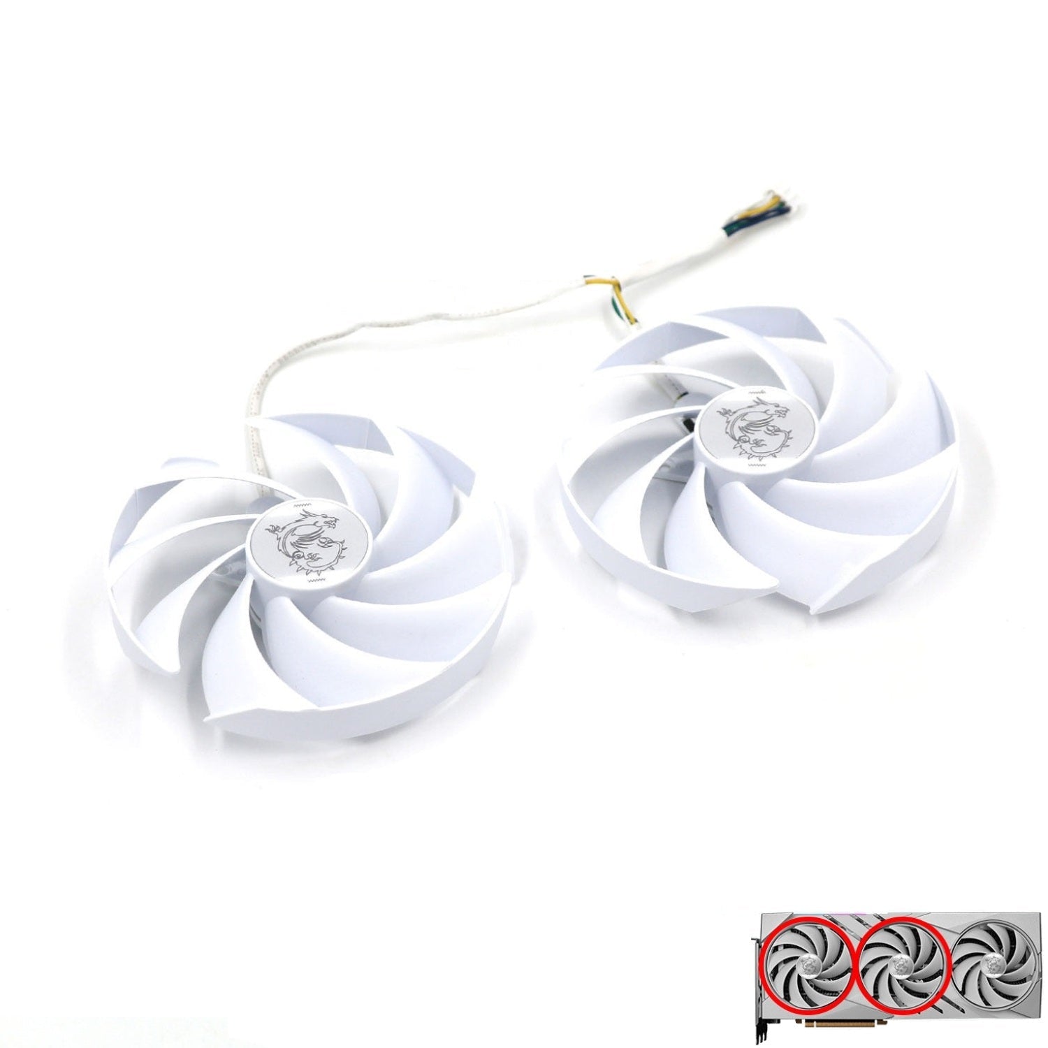 MSI GeForce RTX 4080, 4080 Super Gaming X SLIM White GPU Fan and Shroud Replacement