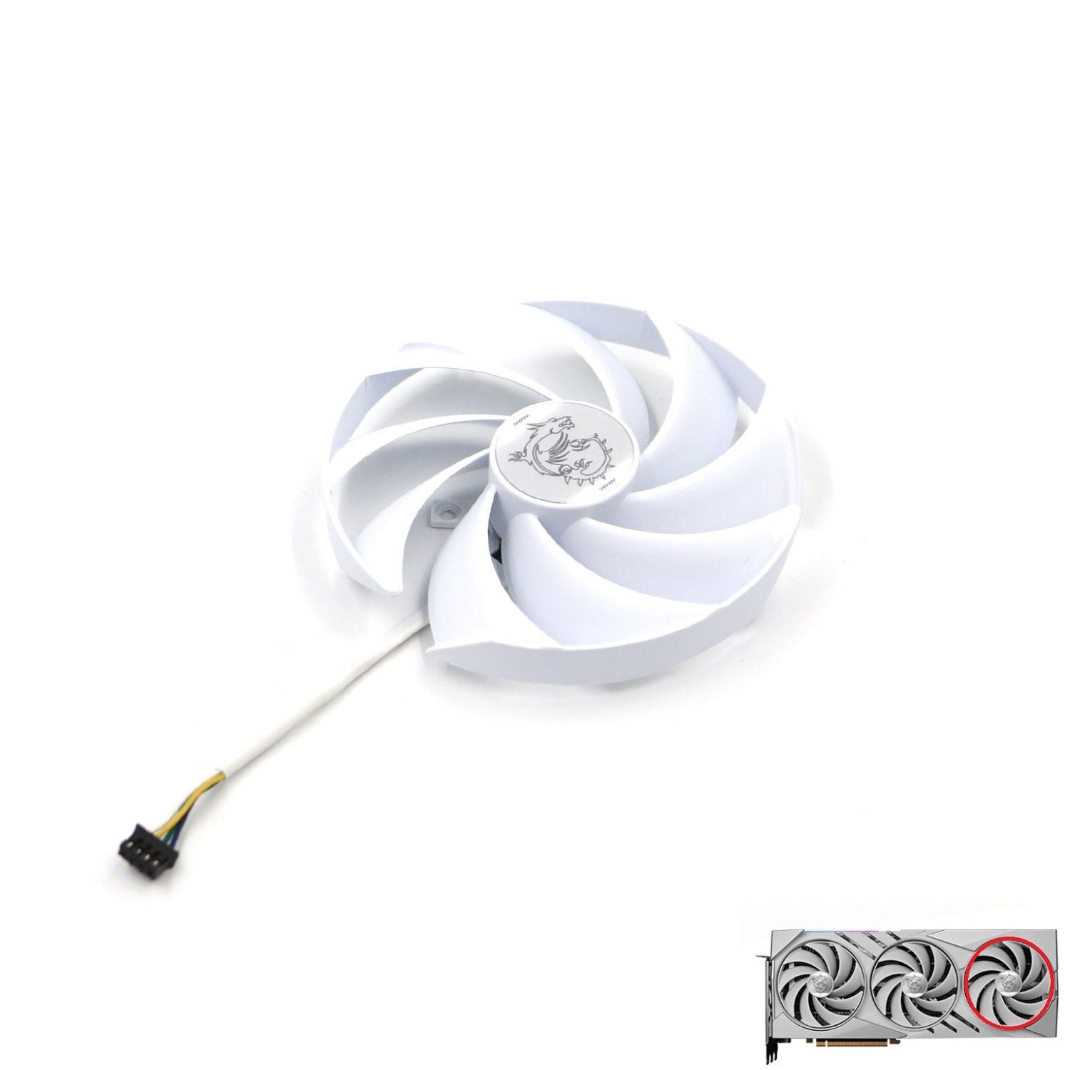 MSI GeForce RTX 4080, 4080 Super Gaming X SLIM White GPU Fan and Shroud Replacement