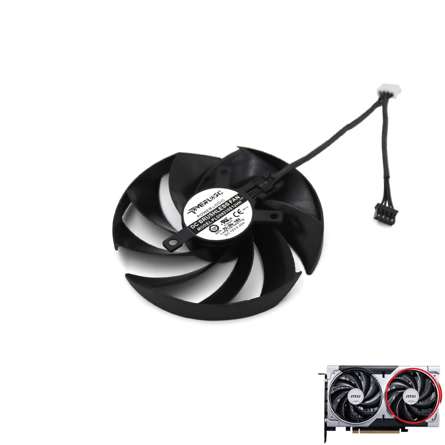 MSI GeForce RTX 5050, 5060 VENTUS 2X GPU Fan & Shroud Replacement
