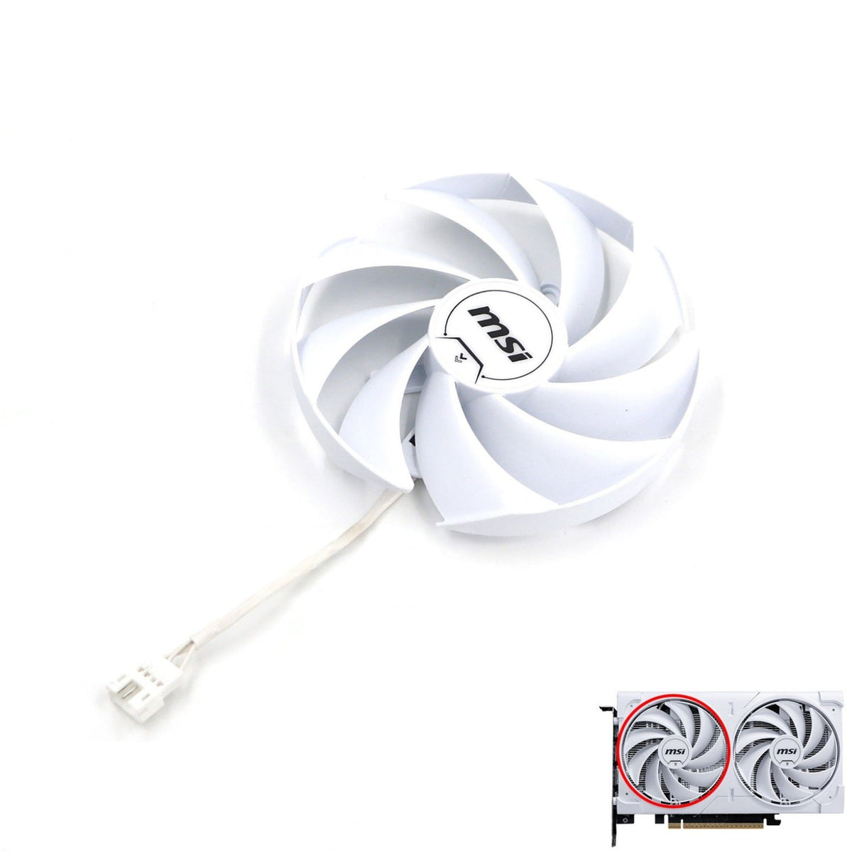 MSI GeForce RTX 5060 VENTUS 2X White GPU Fan & Shroud Replacement