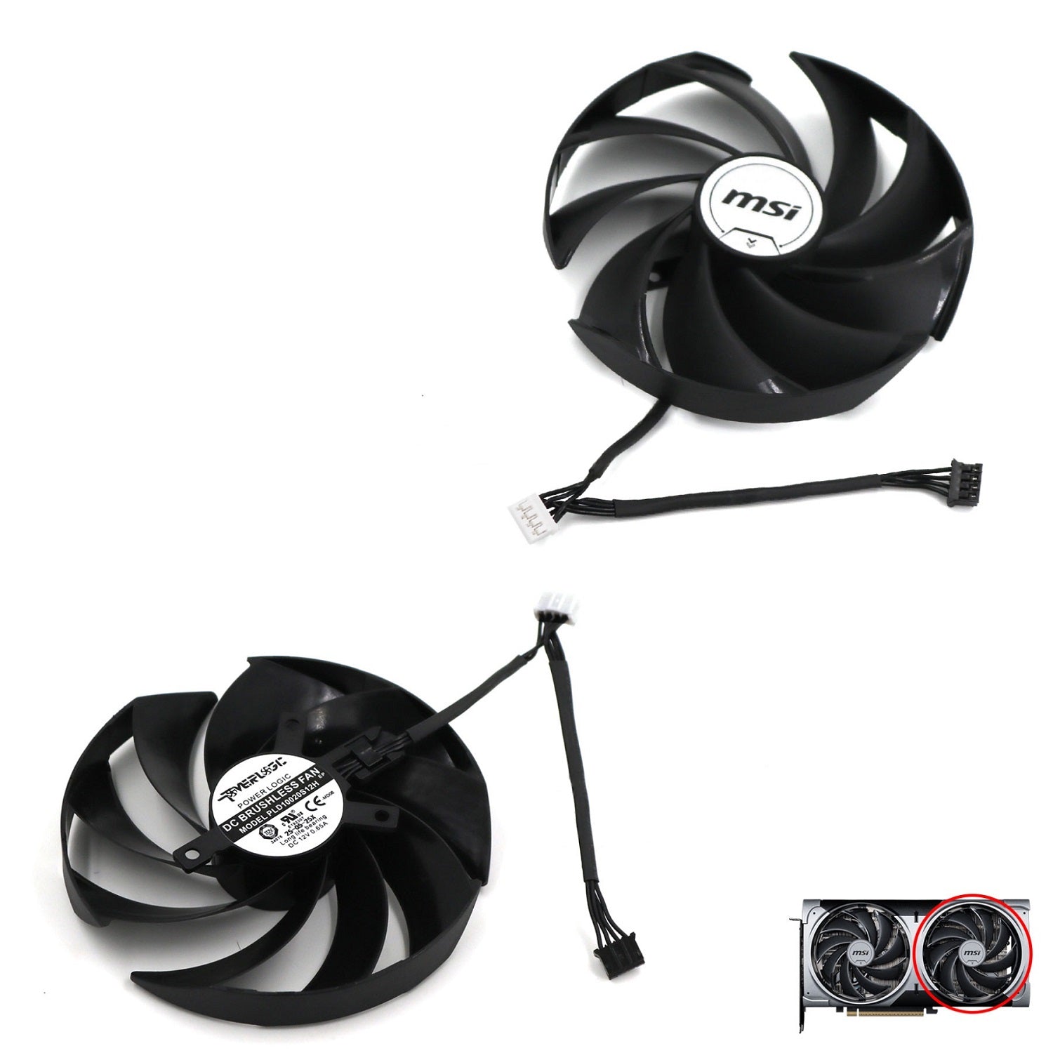 MSI GeForce RTX 5070 12G VENTUS 2X OC GPU Fan & Shroud Replacement