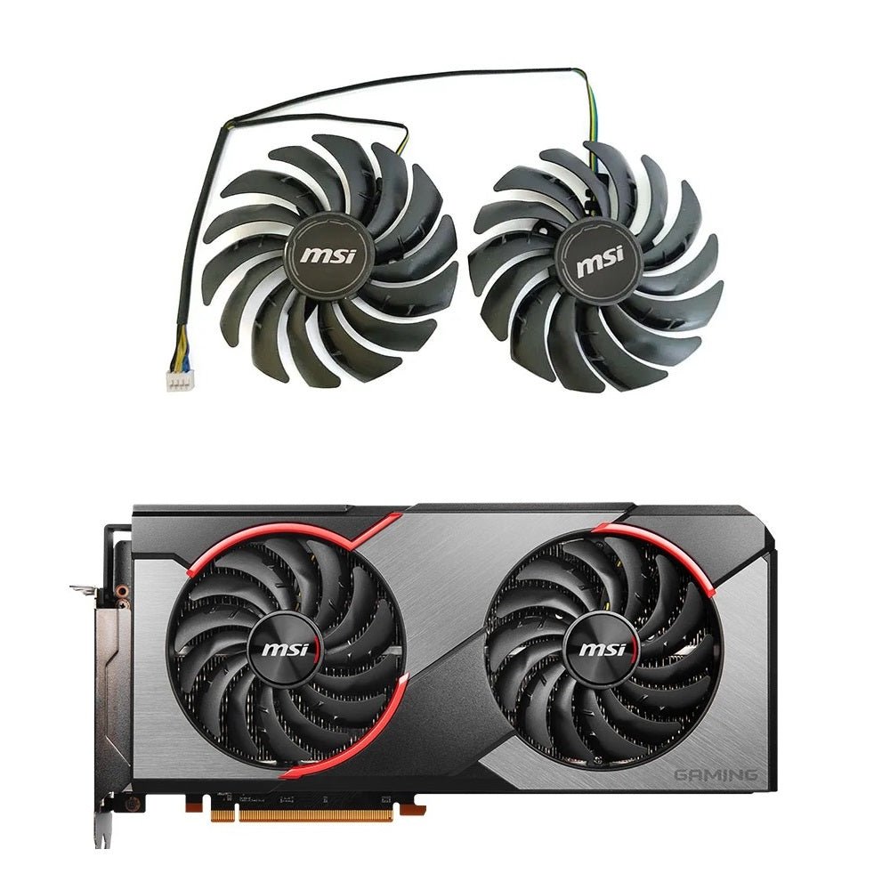 Full Set GPU Fans For XFX 5700 XT Triple Dissipation THICC III - 85mm & 95mm - 4-Pin - CF1010U1