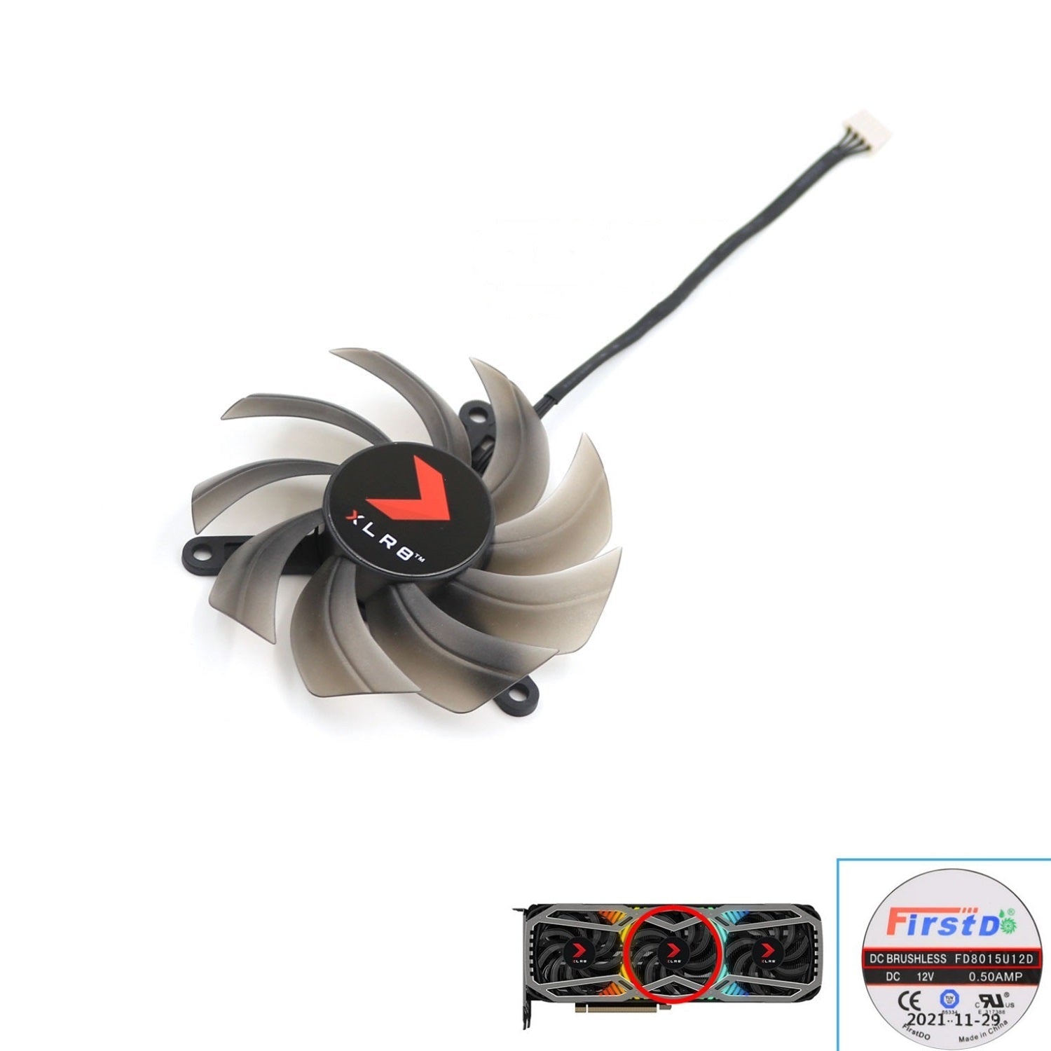 PNY GeForce RTX 3080, 3080Ti, 3090 XLR8 GPU Fan Replacement and Shroud