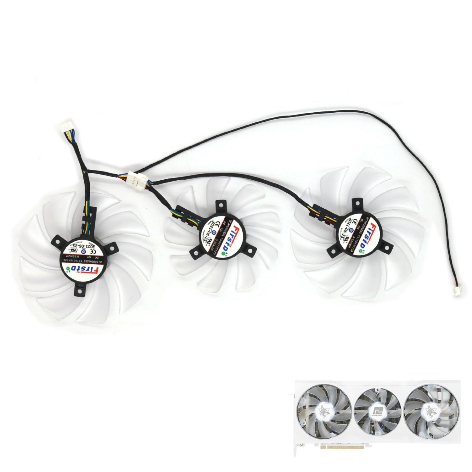 PowerColor Hellhound RX 6700 XT Fan & Shroud Replacement – Black & Spectral White