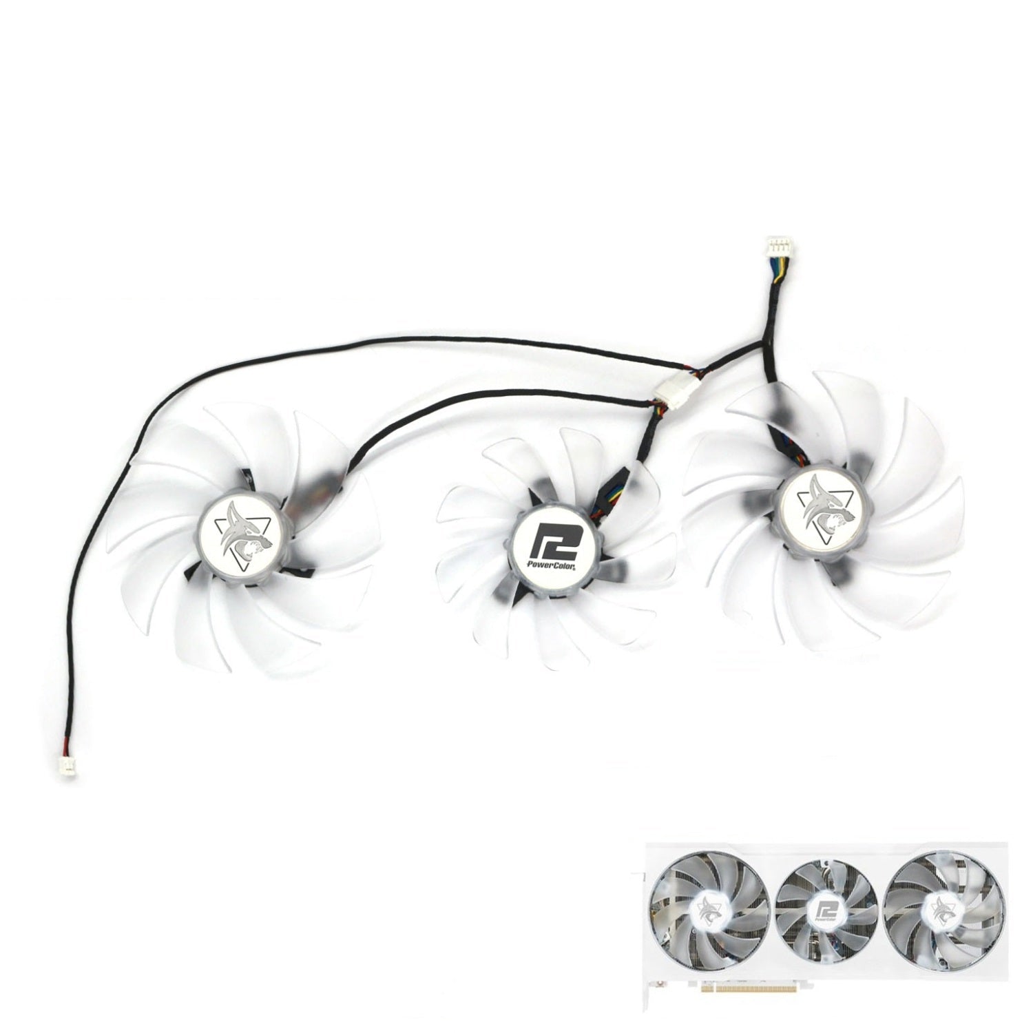 PowerColor Hellhound RX 6700 XT Fan & Shroud Replacement – Black & Spectral White