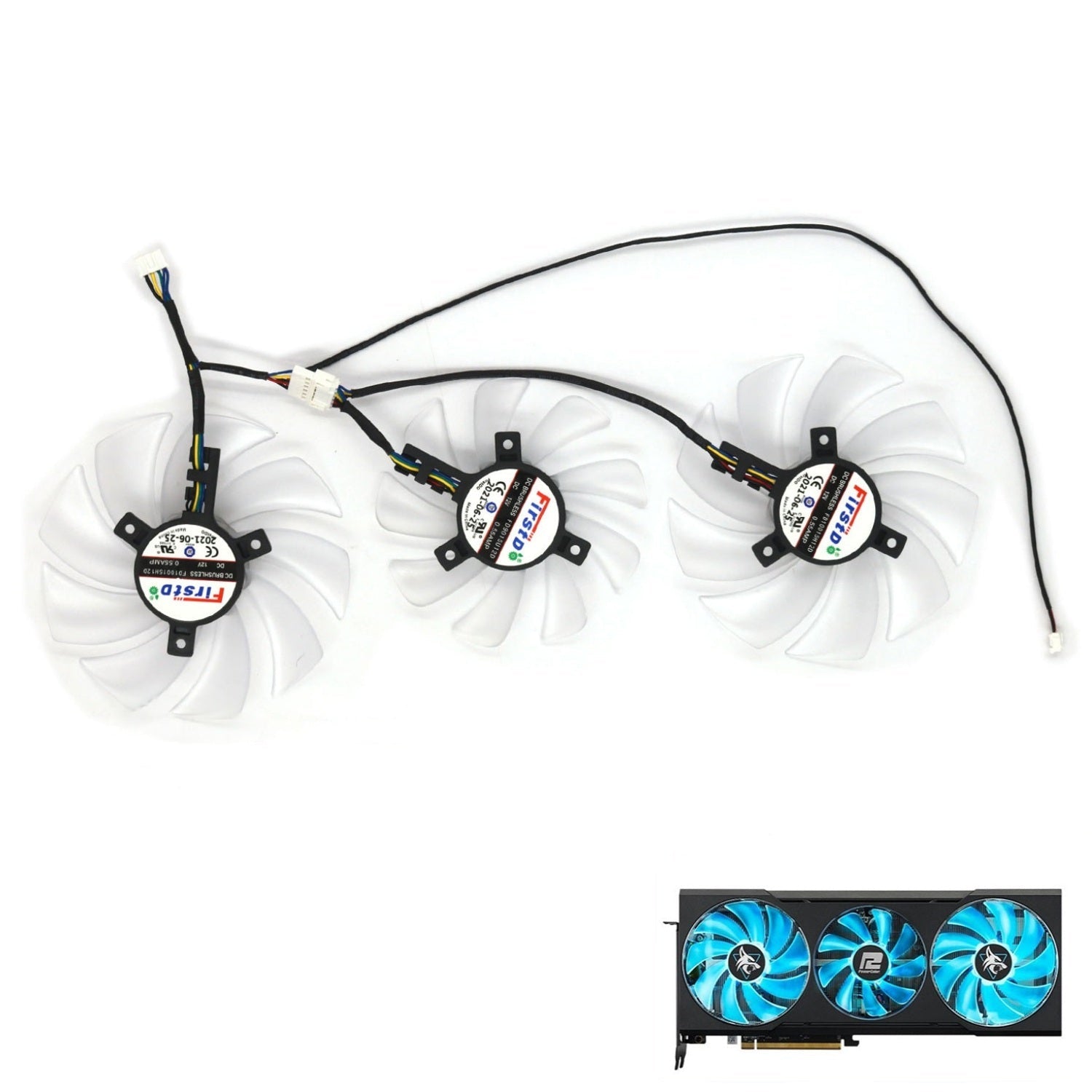 PowerColor Hellhound RX 6700 XT Fan & Shroud Replacement – Black & Spectral White