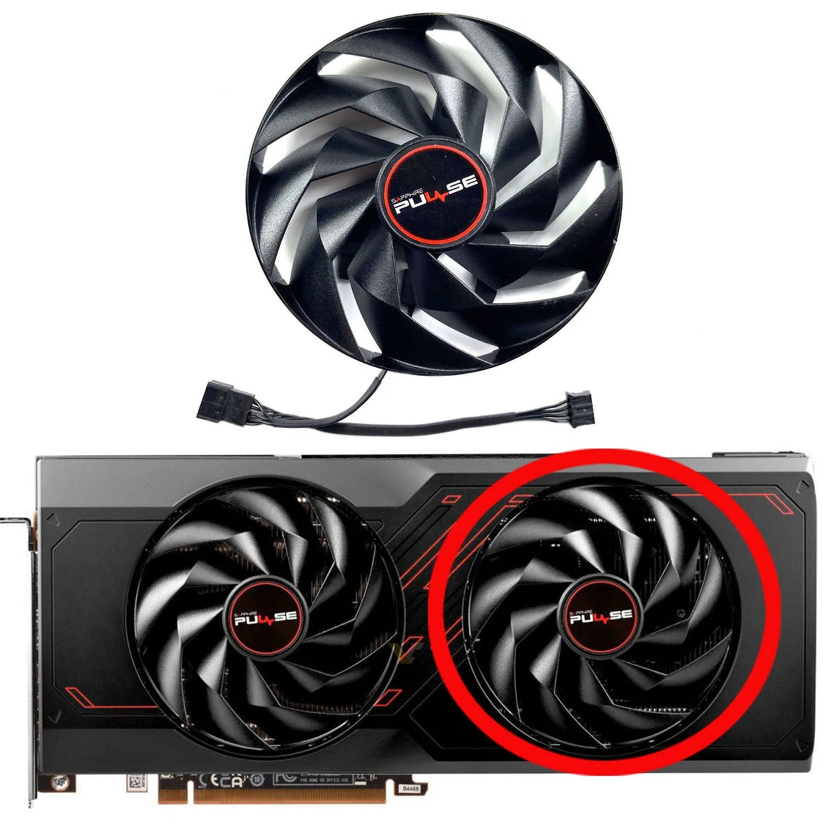 SAPPHIRE PULSE AMD Radeon RX 7600, 7700, 7800 XT GPU Fan Replacement