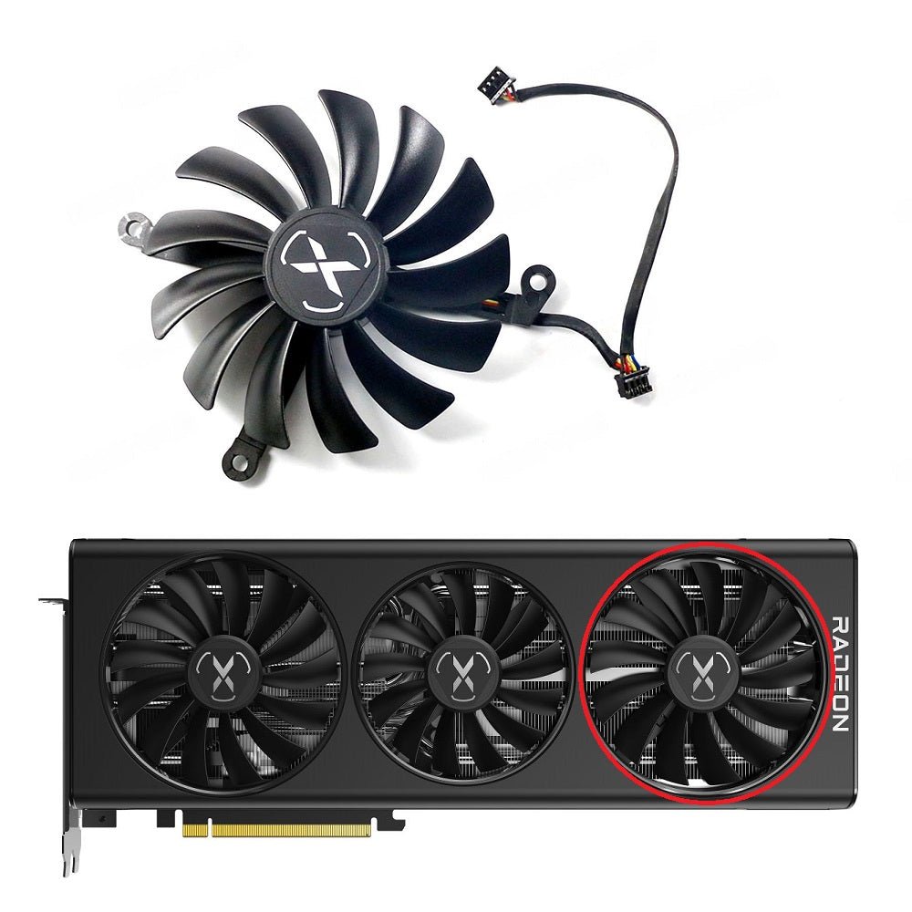 XFX Speedster SWFT 319 RX 6800 Black, 6800 6800 XT 6900 XT Core Gaming Fan Replacement Right Fan