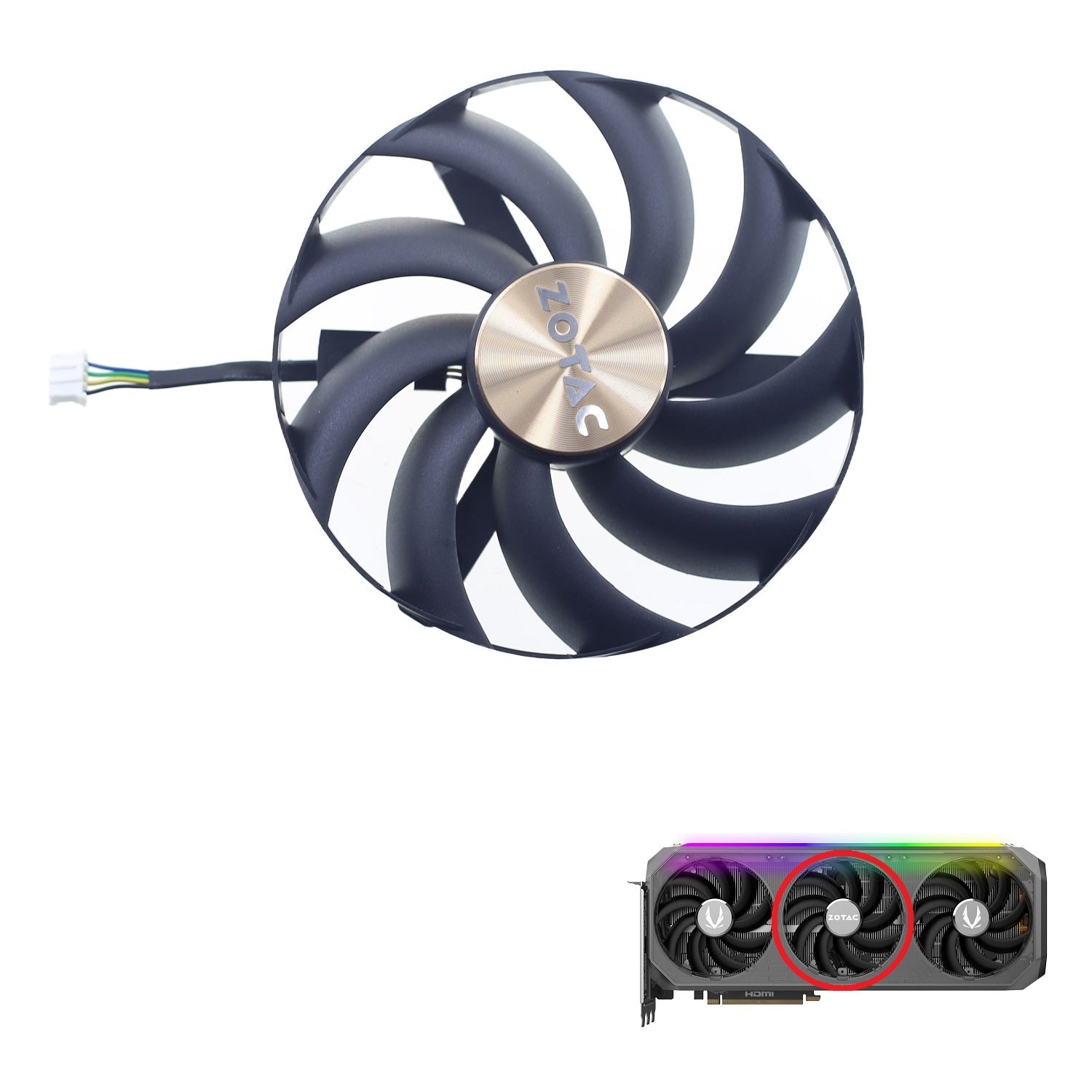 ZOTAC GAMING GeForce RTX 5070 Ti, 5080, 5090 AMP Extreme INFINITY GPU Fan Replacement
