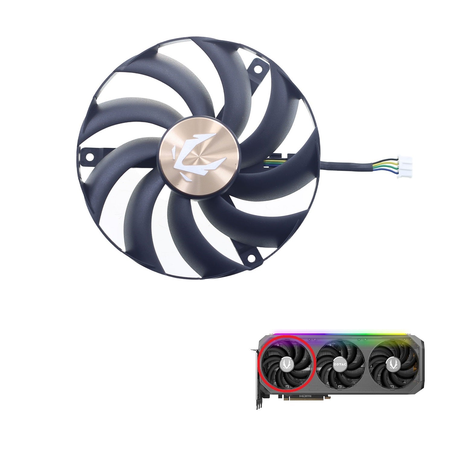 ZOTAC GAMING GeForce RTX 5070 Ti, 5080, 5090 AMP Extreme INFINITY GPU Fan Replacement
