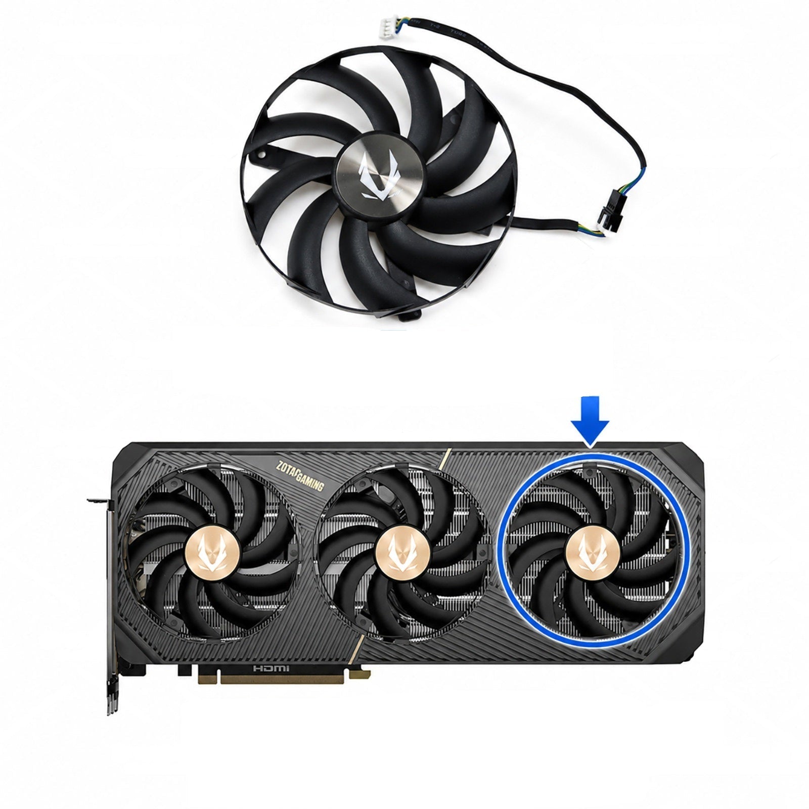ZOTAC GAMING GeForce RTX 5090 SOLID GPU Fan Replacement