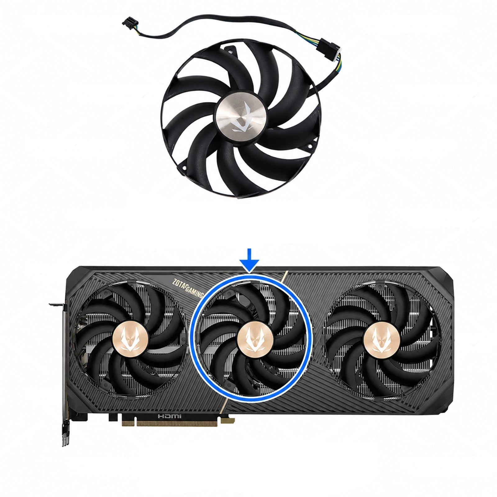 ZOTAC GAMING GeForce RTX 5090 SOLID GPU Fan Replacement