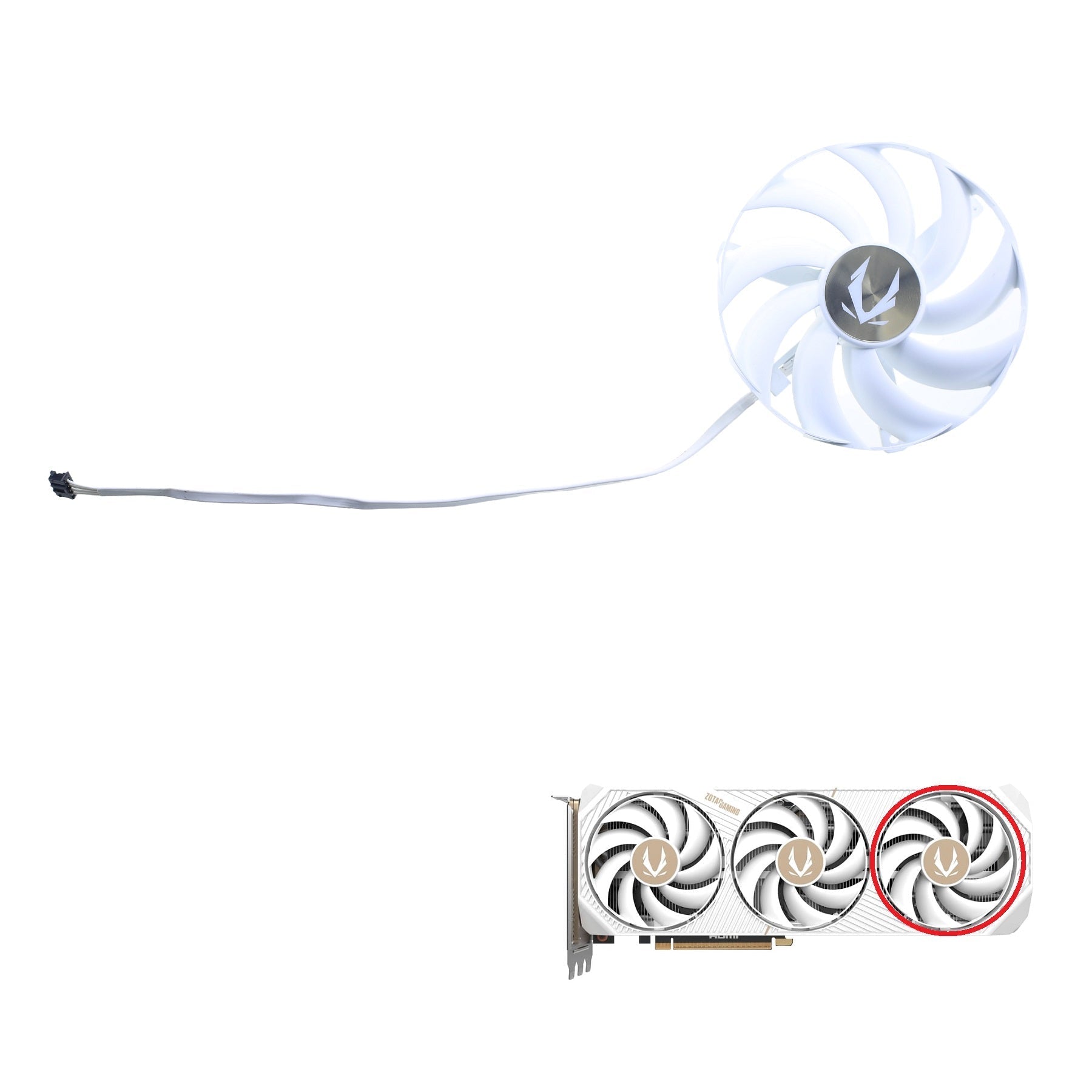 ZOTAC GAMING GeForce RTX 5090 SOLID OC White Edition GPU Fan Replacement