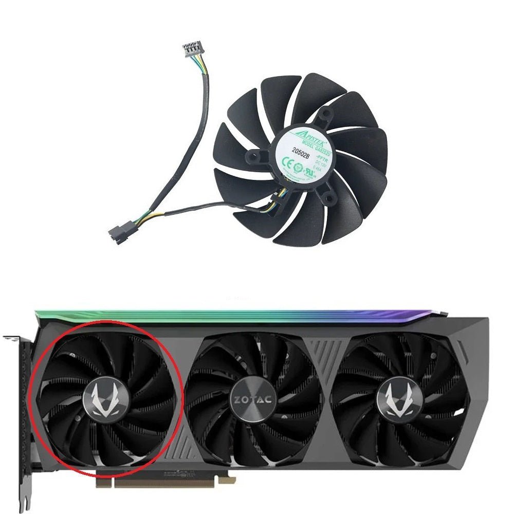 Zotac 3070 Amp Holo GPU Fan Set – 100mm, 4-Pin, Full Set GAA8S2U (US Seller)